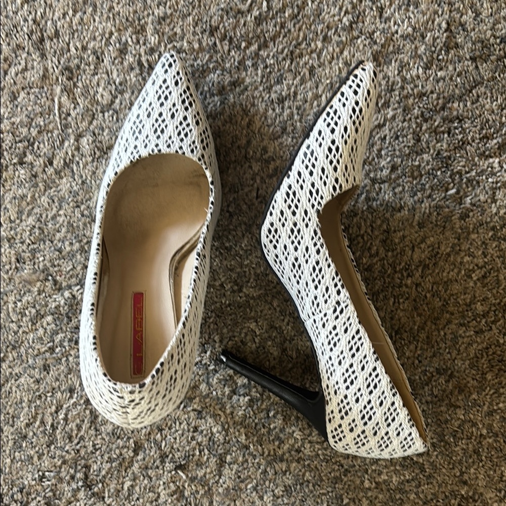 C Label Black and White Heels Elegant and Versatile